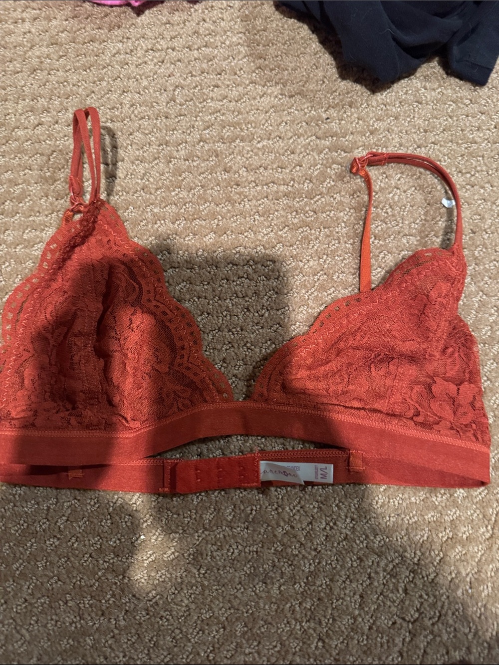 Women's Lace Bralette - Rust Red